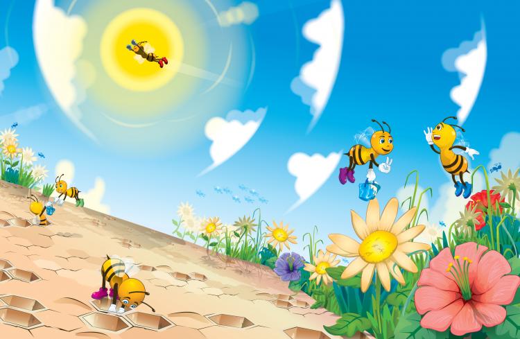 free vector Cute cartoon bee vector